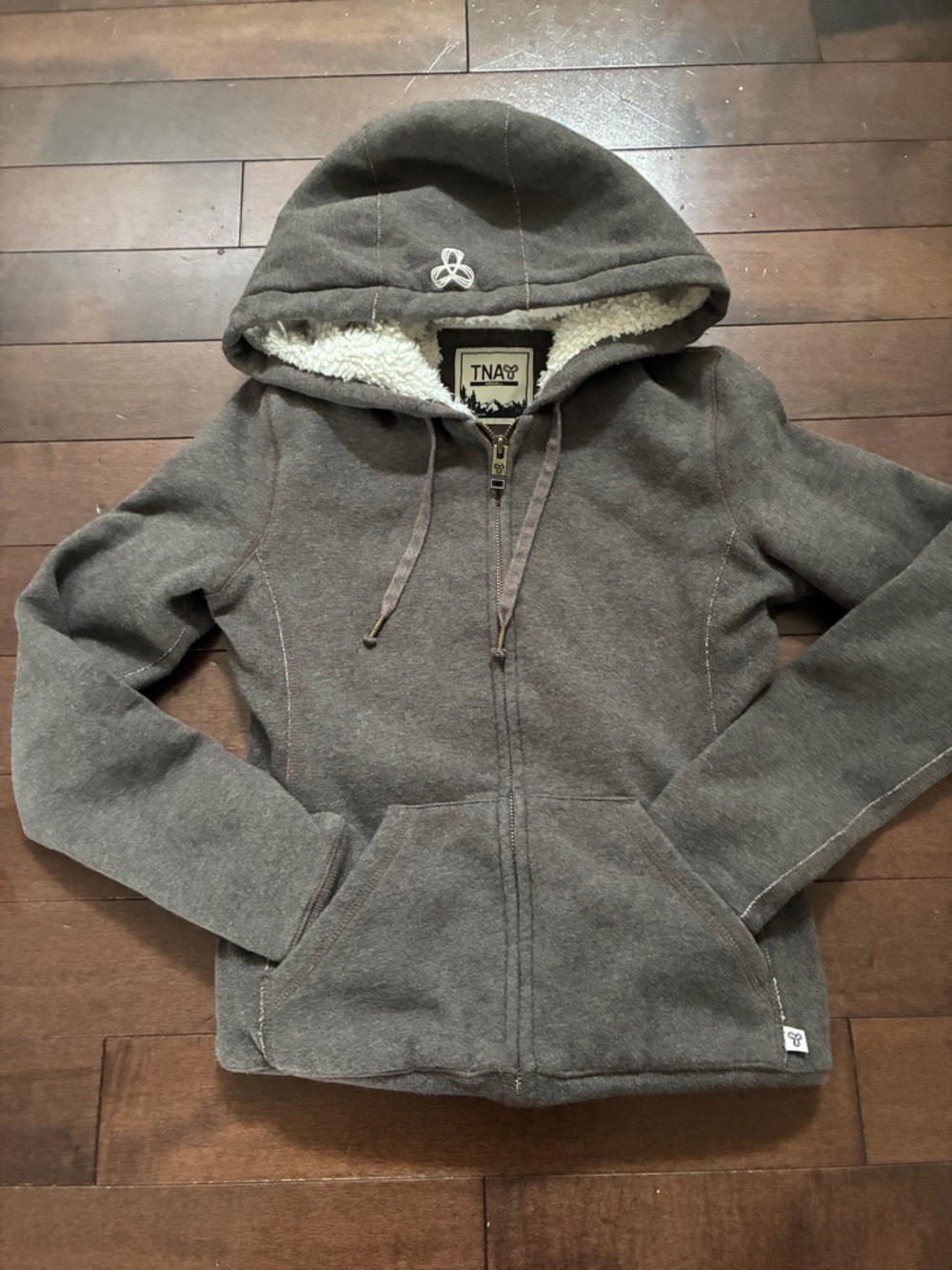 TNA Gray Sherpa-Lined Zip Hoodie